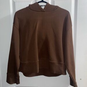 Zara cropped soft brown hoodie